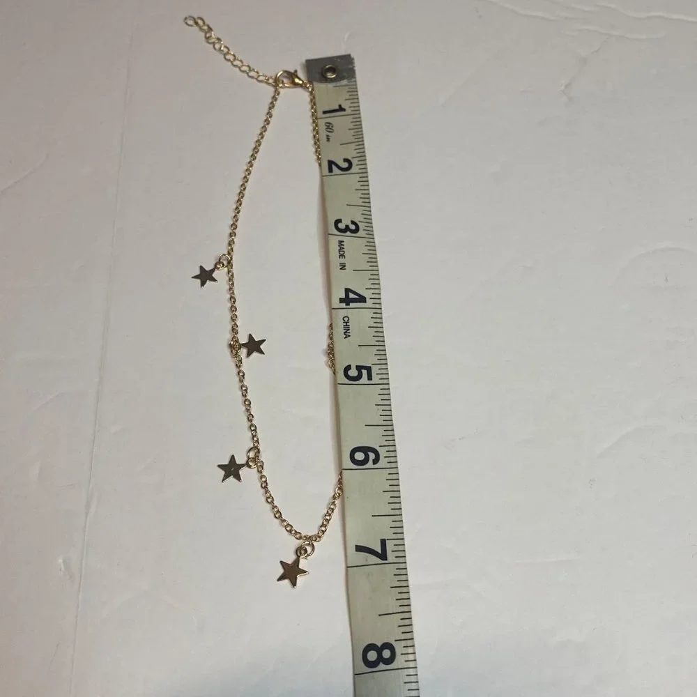 Simple Women’s Choker Chain Star‎ Necklace Gold Tone